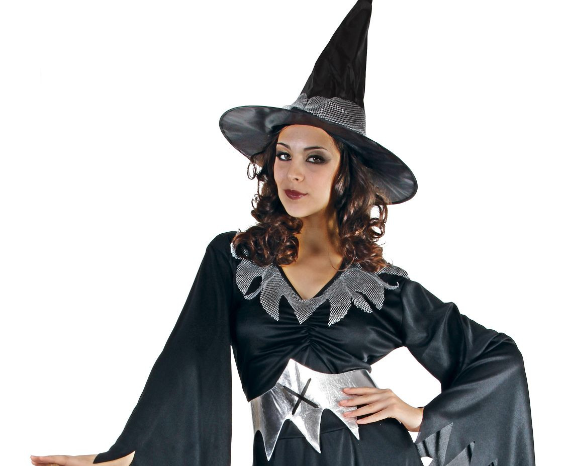 Role play-set for adult Sensual Witch (dress, hat, belt), size S